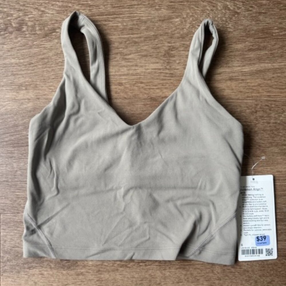 lululemon Align™ Tank Top Light Support, A/B Cup in Warm Ash Grey NWT